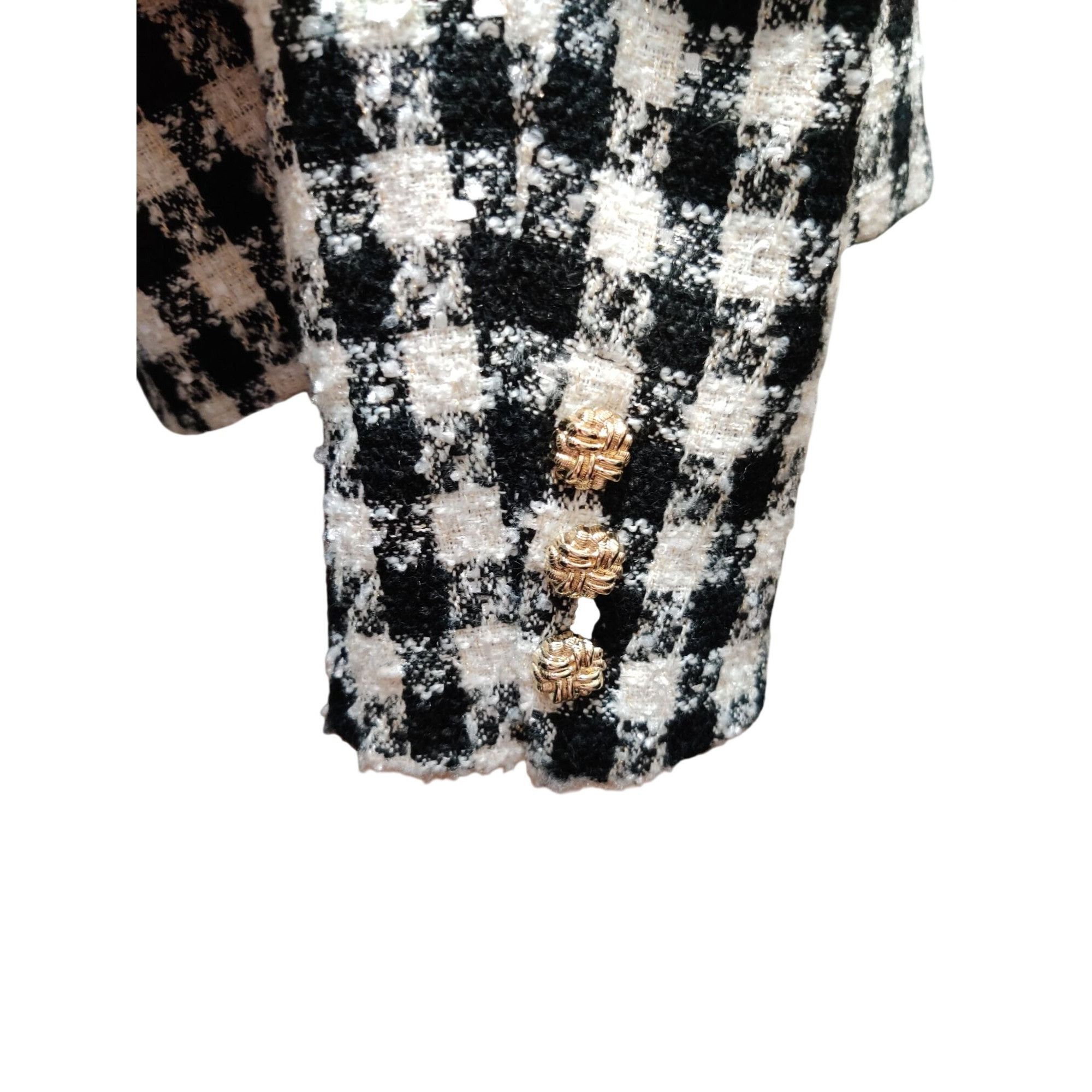 Other Alexia Admor Jacket Size 6 Cropped Tweed Black White Houndst Size M / US 6-8 / IT 42-44 - 7 Thumbnail