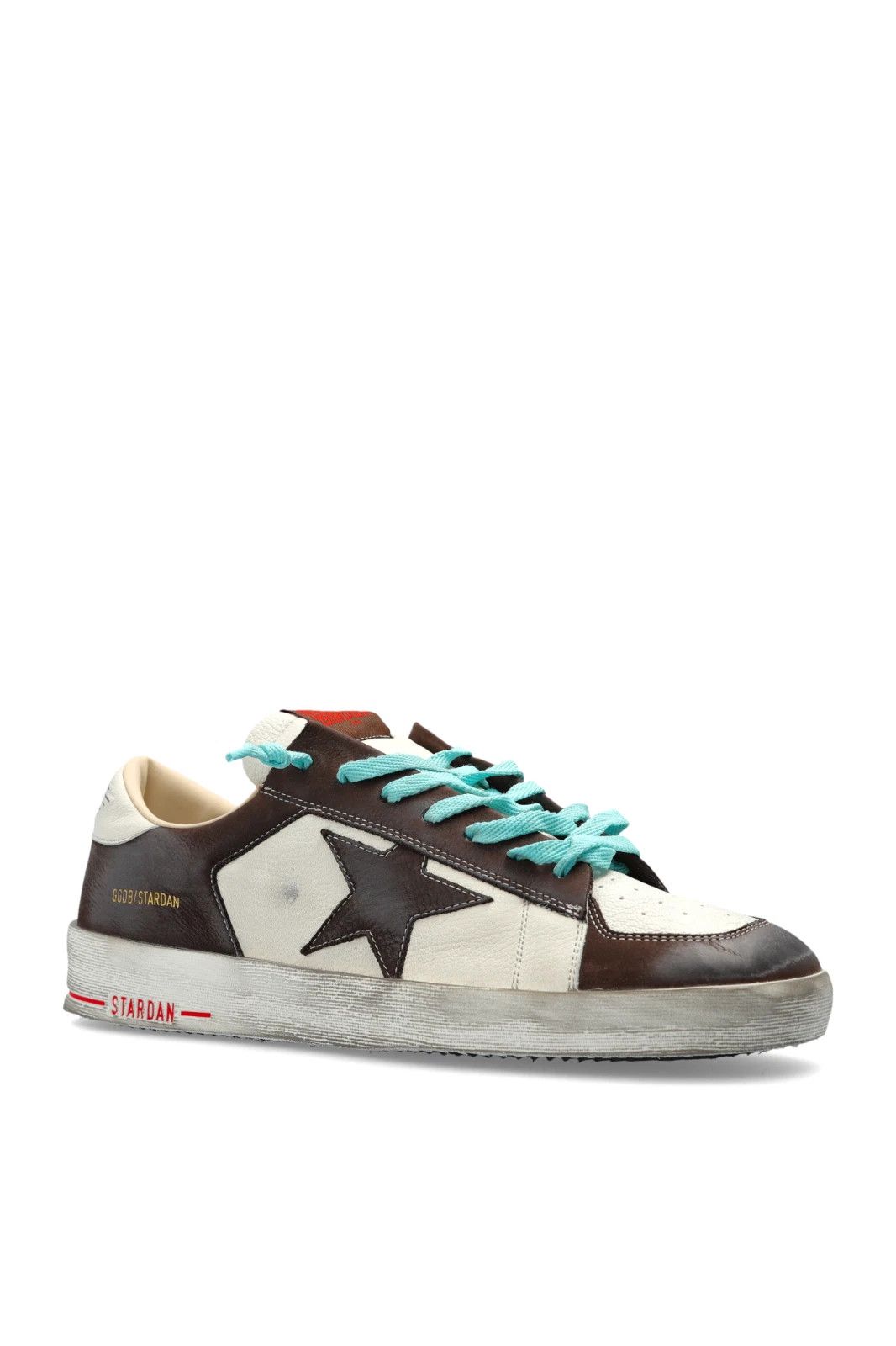 GOLDEN GOOSE Stardan Men's White/Brown Leather Sneakers New
