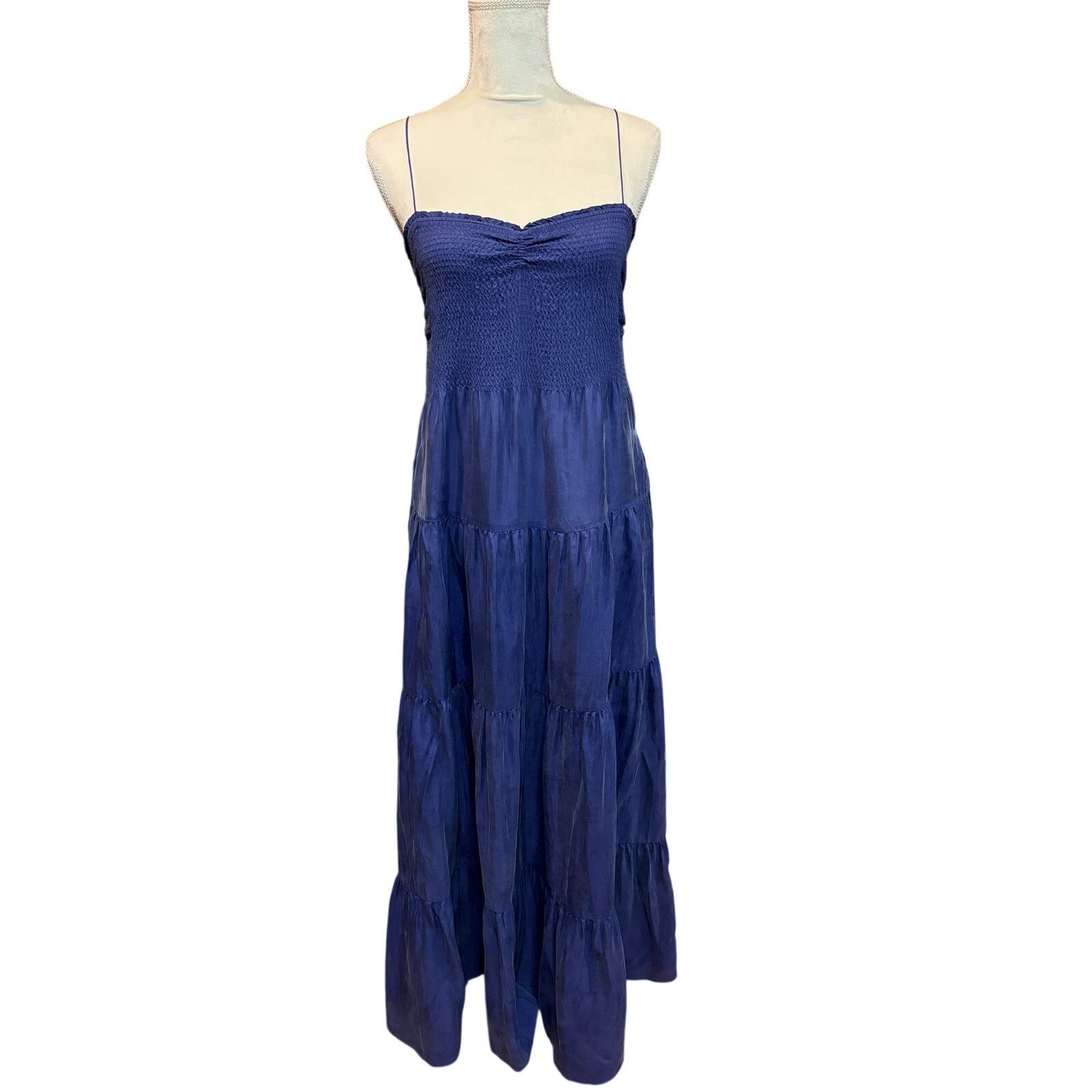 Rebecca Taylor Rebecca Taylor Silk Tiered Maxi Navy Dress Size S Size S / US 4 / IT 40 - 1 Thumbnail