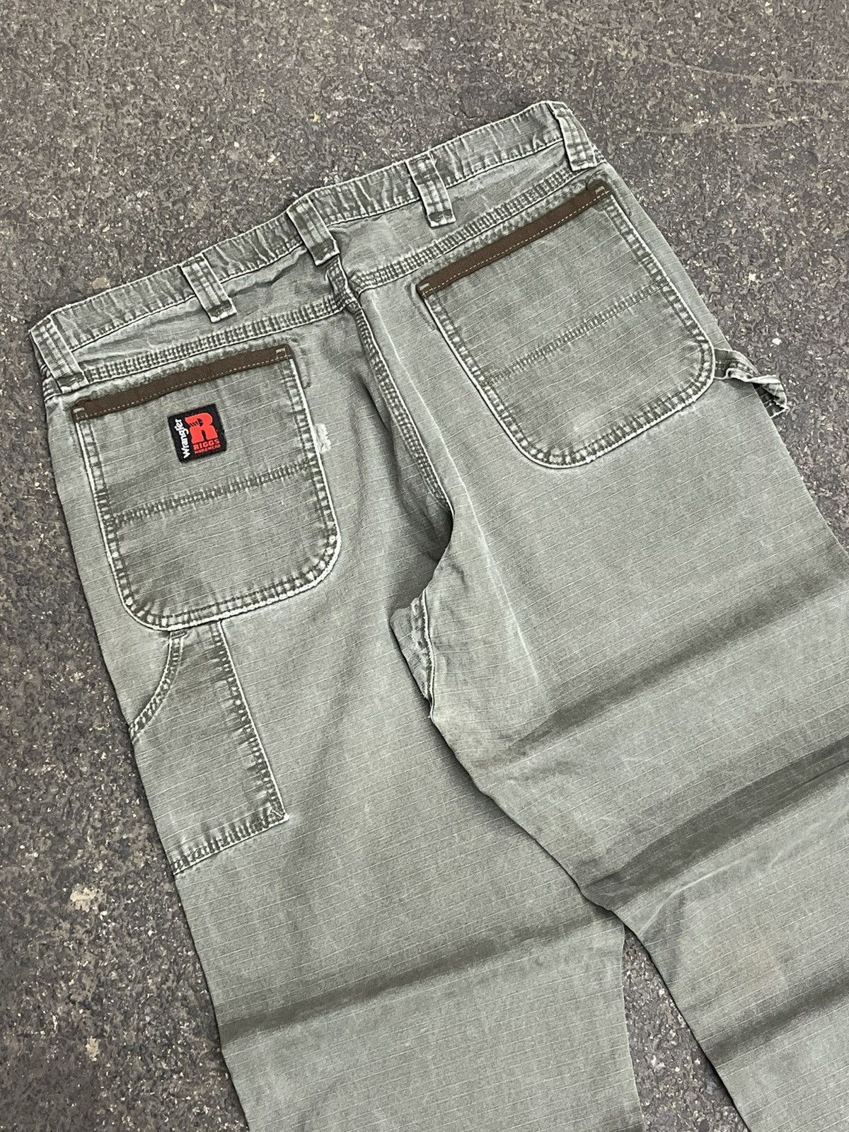 Carhartt × Vintage Wrangler Riggs cargo workwear pants carhartt style green Size US 36 / EU 52 - 3 Thumbnail