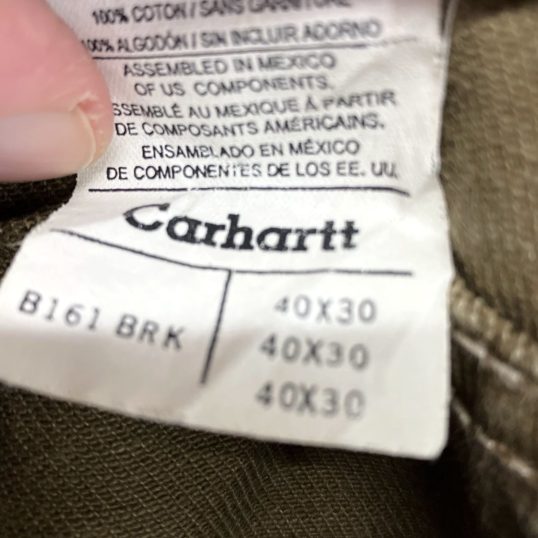 Carhartt VINTAGE Carhartt Pants Mens 40x30 Canvas Olive Workwear 5-Pocket Zipper Carpenter Straight Mens Junior? Size US 40 / EU 56 - 3 Thumbnail