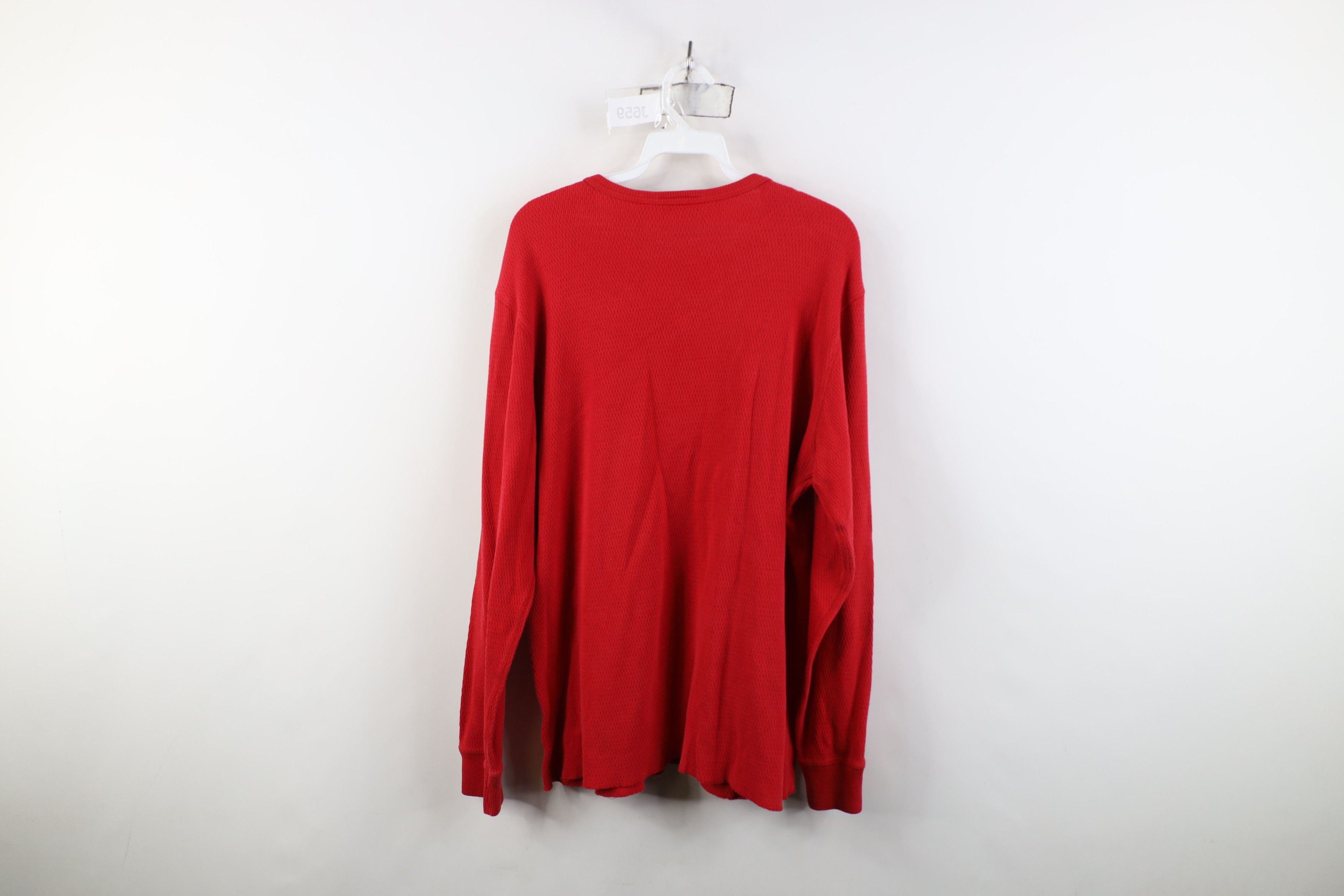 Ralph Lauren Vtg 90s Ralph Lauren Waffle Knit Long Sleeve T-Shirt Red USA Size US L / EU 52-54 / 3 - 11 Thumbnail