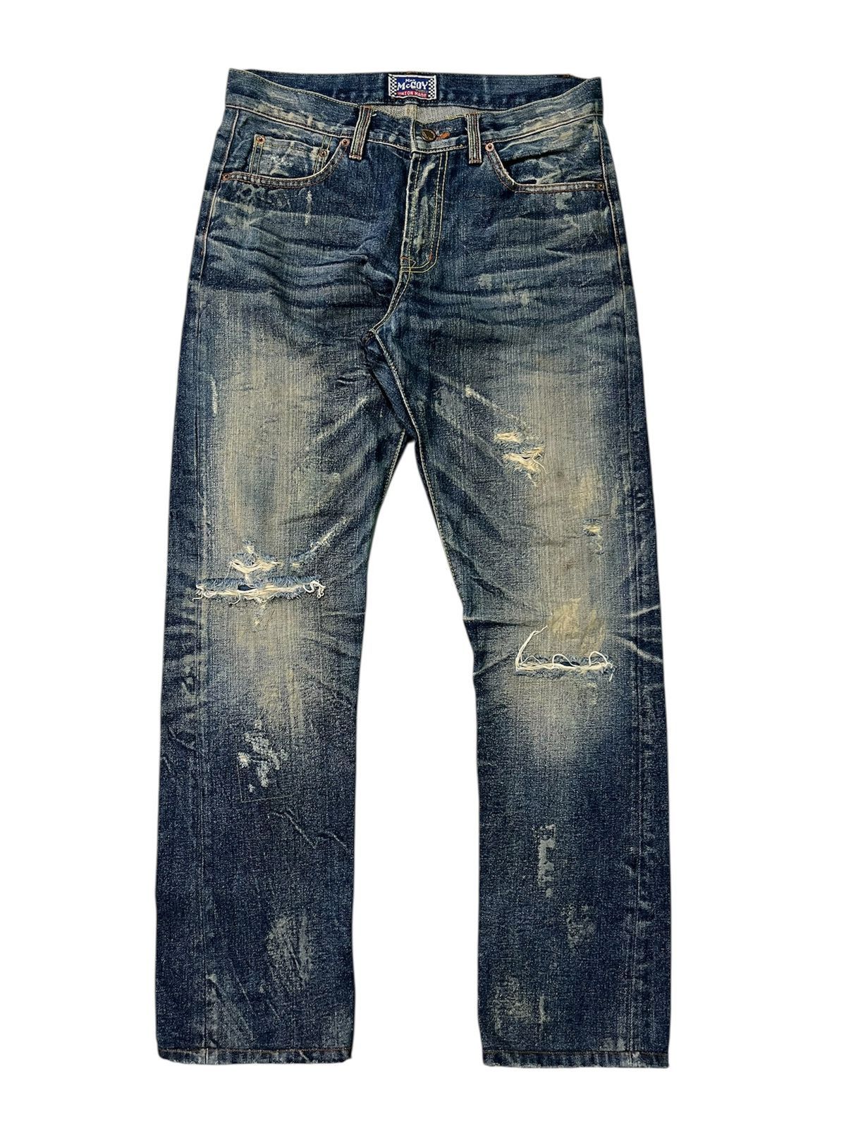 The Real McCoy's Mr.Mccoy Distressed Flare Denim Size US 30 / EU 46 - 1 Thumbnail