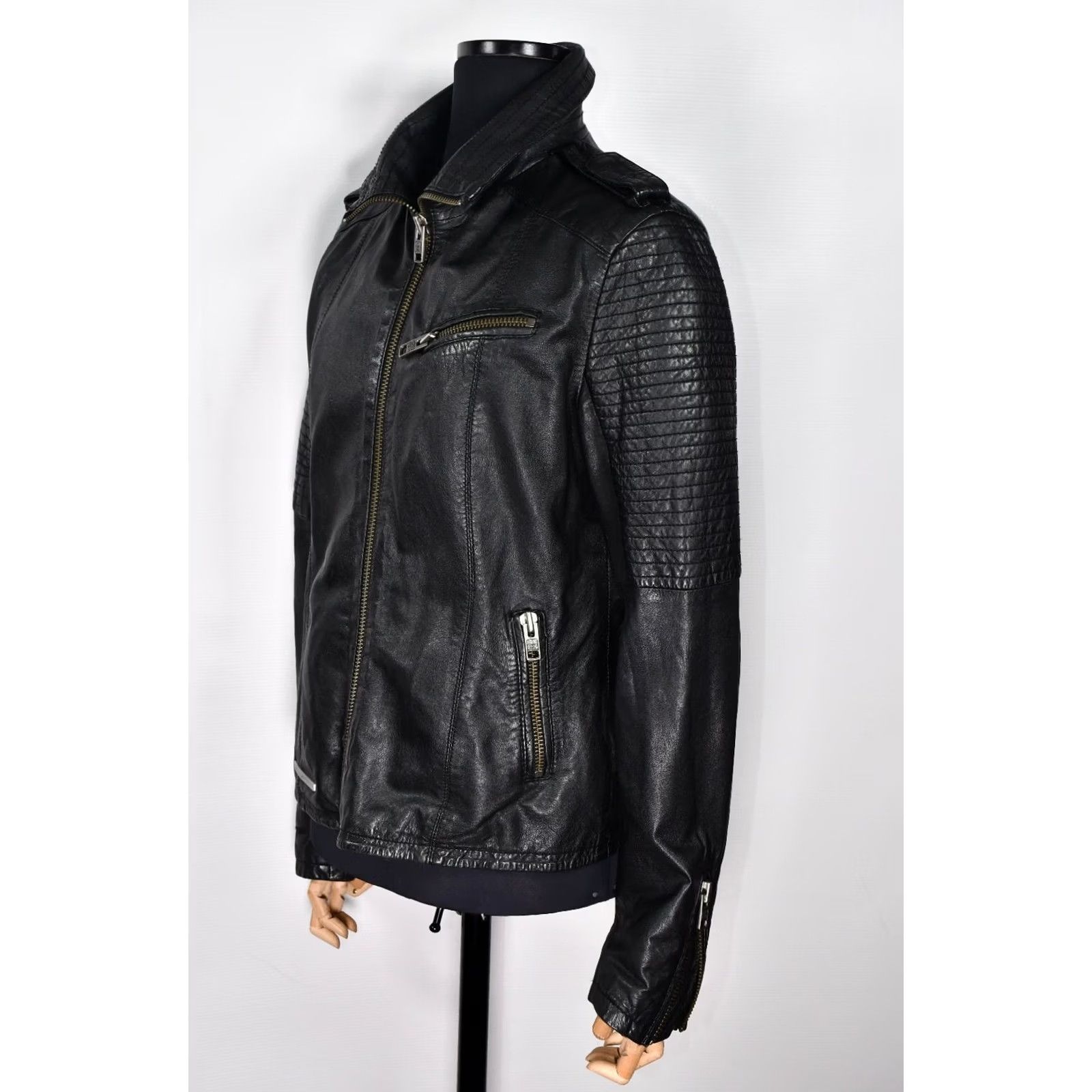Superdry Superdry Leather Biker Jacket Women's L Black - 100% Genuine 51 cm Chest, Very Good Condition, Zip Closure, Casual Size L / US 10 / IT 46 - 6 Thumbnail