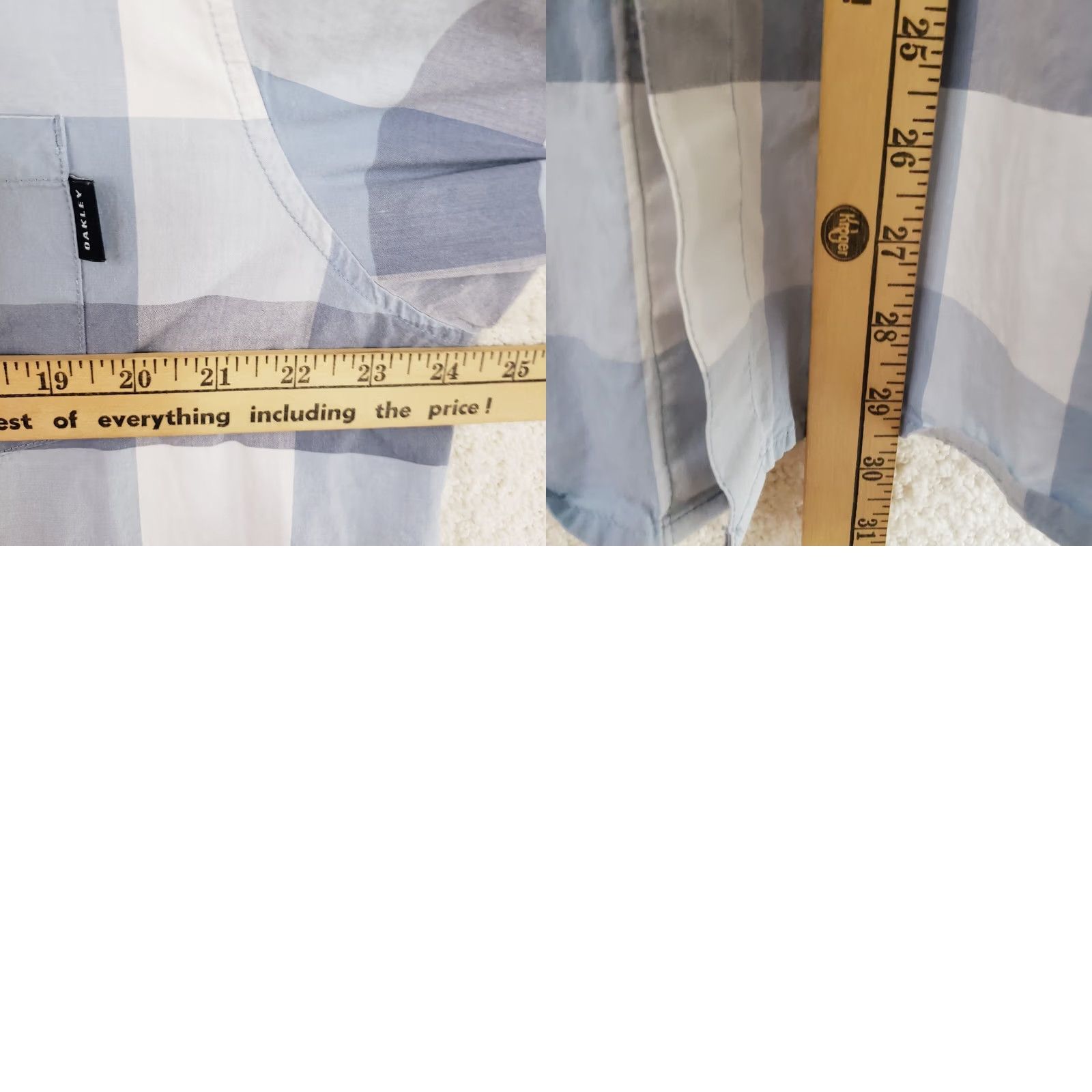 Oakley OAKLEY Gray White Blue Plaid Short Sleeve Button-Down Shirt - Mens XL Size US XL / EU 56 / 4 - 9 Thumbnail