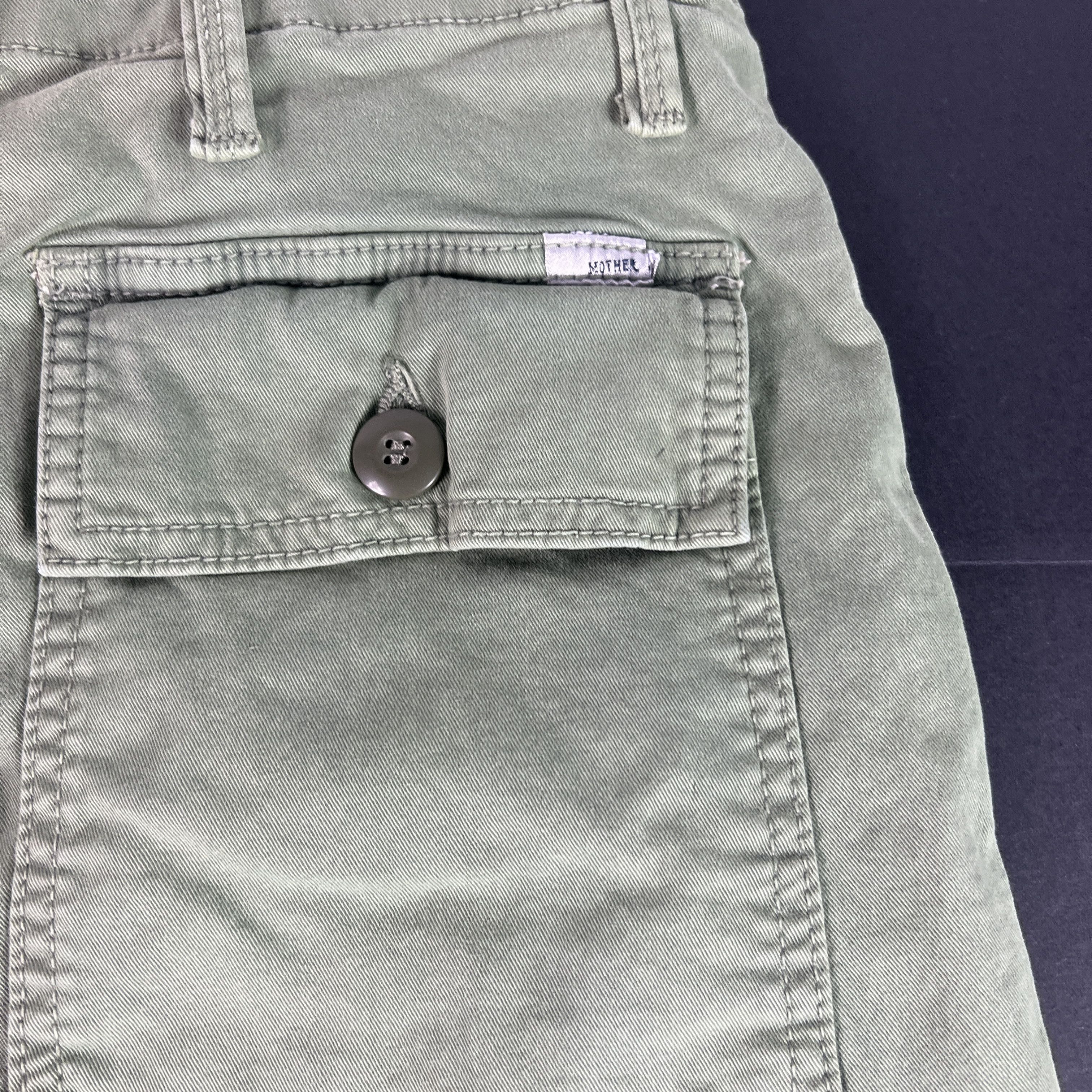 MOTHER Mother Pants Women High Rise Private Patch Pocket Ankle Fray Size 24" / US 00 / IT 34 - 15 Thumbnail