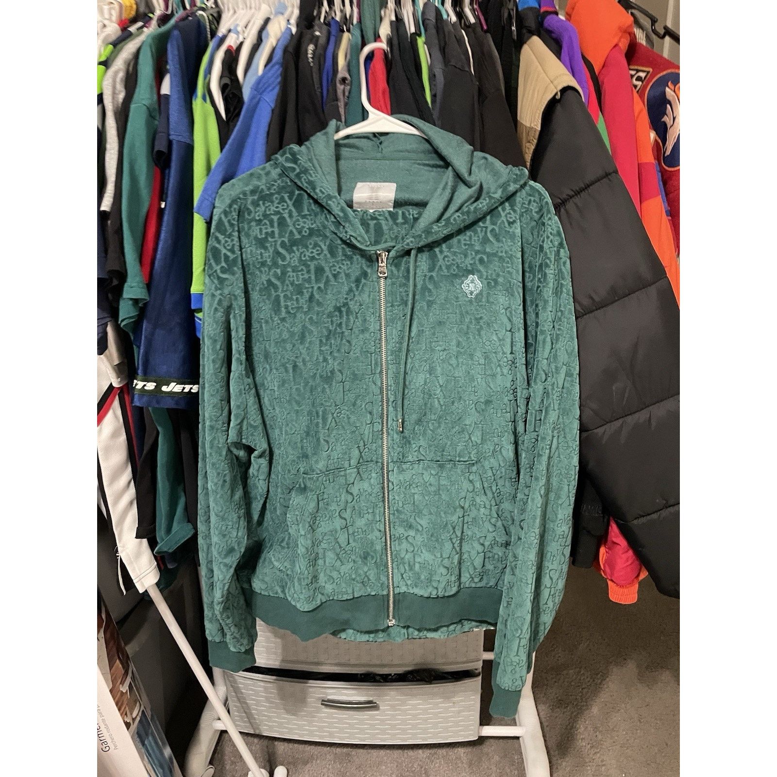 Fenty Size L/1XL-Men’s Savage Fenty Script Velour Green sweat Set Size US L / EU 52-54 / 3 - 2 Thumbnail