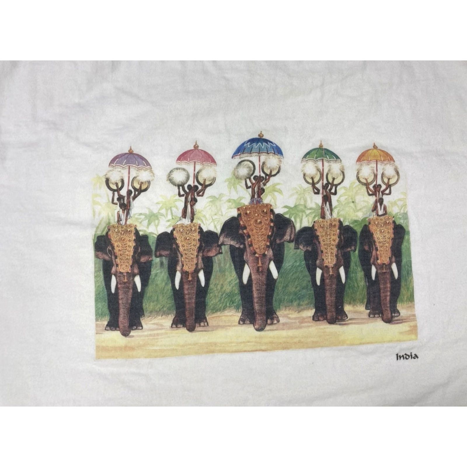Vintage Vintage India Elephant Graphic Shirt Mens Medium White Short Sleeve Size US M / EU 48-50 / 2 - 2 Thumbnail