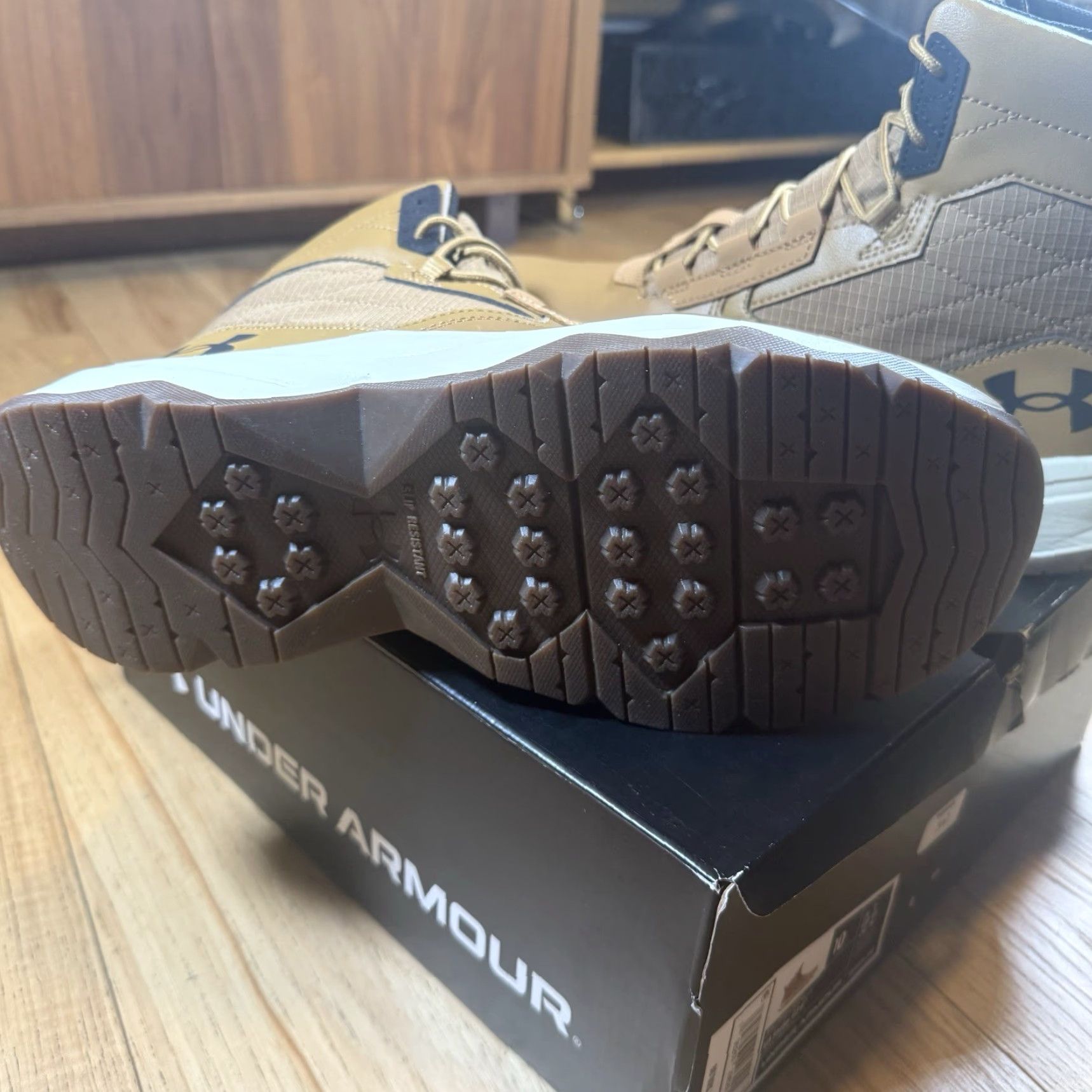 Under Armour Under Armour Mens UA Stellar G2 6" Tactical Boots Hiking Boots Size 10 Brown Combat Shoes 10 Mens Size US 10 / EU 43 - 6 Thumbnail
