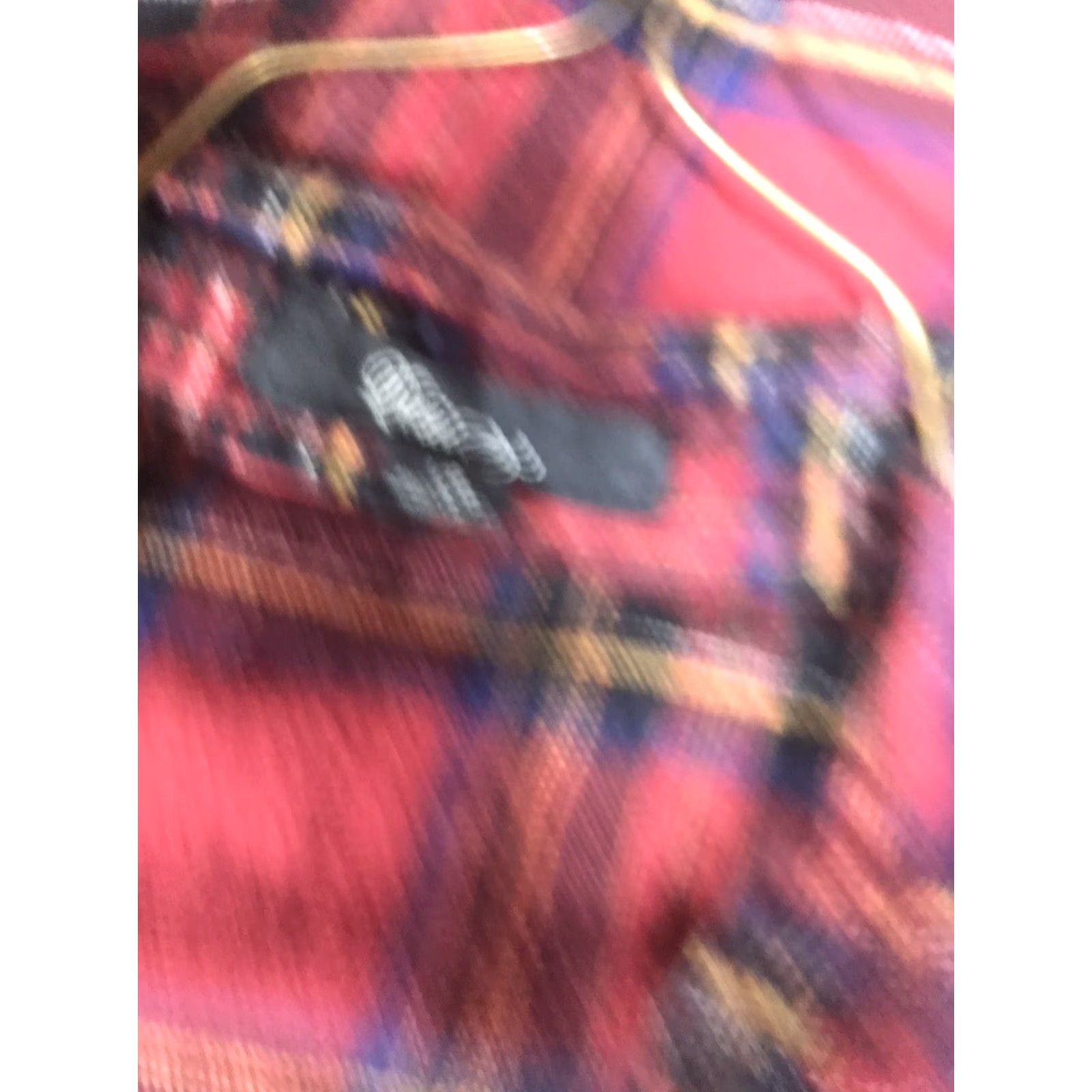 Vintage VINTAGE XXI Women’s Flannel Shirt 3/4 Sleeve Plaid Button-Up Size Large Red Black Blue Yellow White Size L / US 10 / IT 46 - 3 Thumbnail