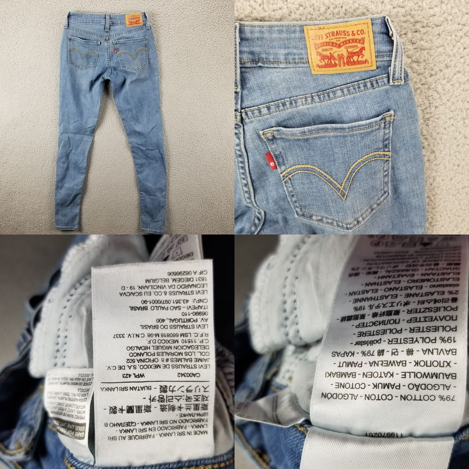 Levi's Levi's 535 Jeans Women Skinny Low Rise Light Wash Denim Stretch 25 NY 24x29 Denim Size 42" / US 20 - 8 Thumbnail