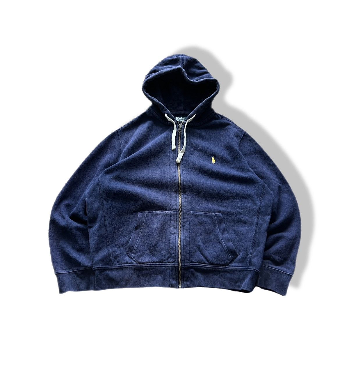 Vintage Polo Ralph Lauren Zip Up Hoodie Faded Blue Sweatshirts Hoodies