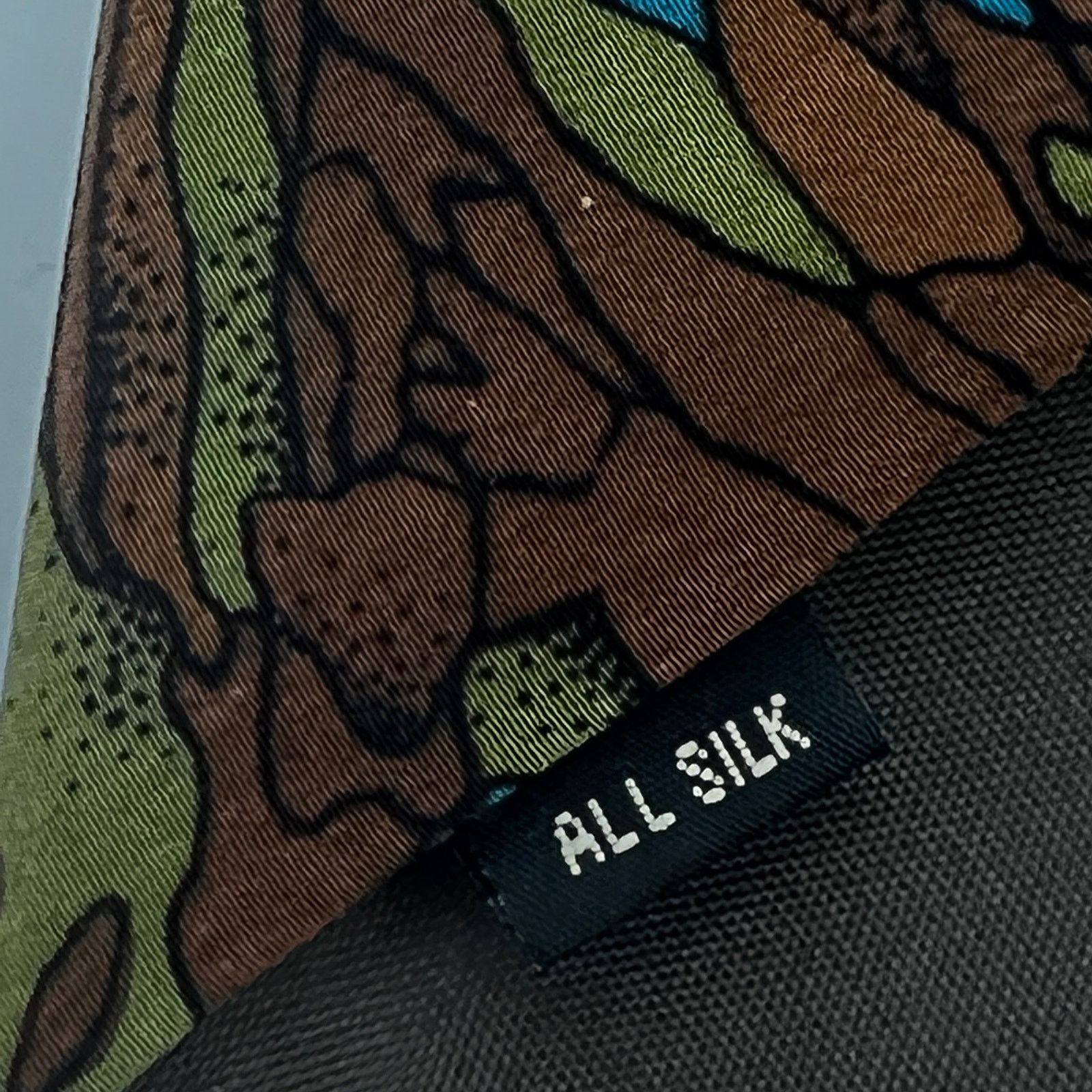Bill Blass × Vintage Bill Blass Silk Tie Abstract Natural Floral Motif Brown Size ONE SIZE - 5 Thumbnail