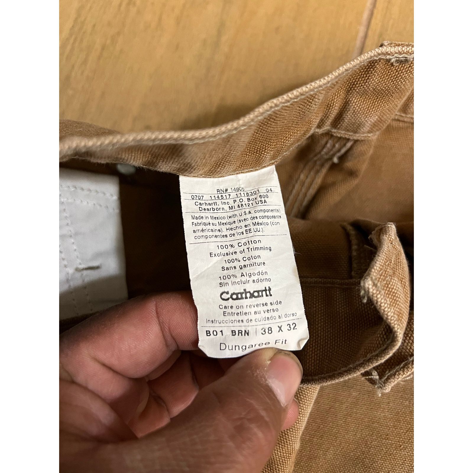 Carhartt Carhartt B01 BRN Dungaree Fit Double Knee Brown Sz 36x31 Size US 36 / EU 52 - 4 Thumbnail