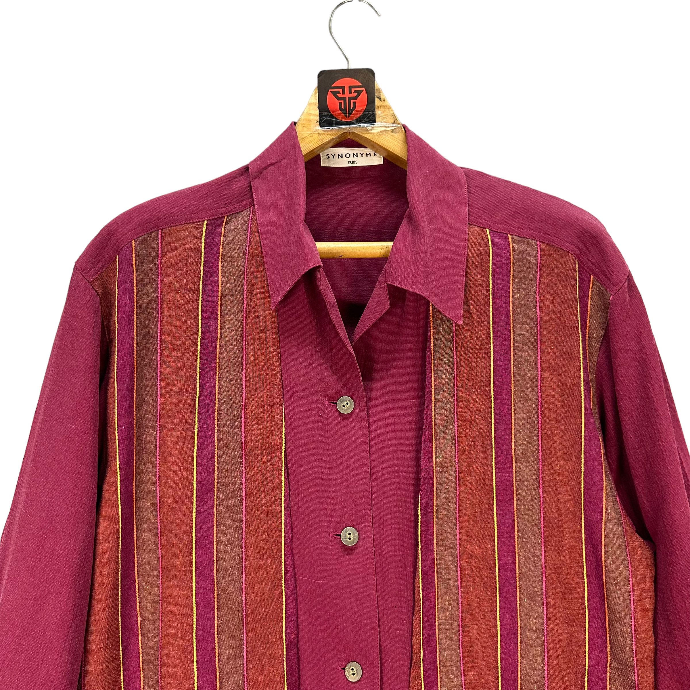 Japanese Brand SYNONYME PARIS STYLISH BUTTON UPS SHIRT #7697-165 Size M / US 6-8 / IT 42-44 - 3 Thumbnail