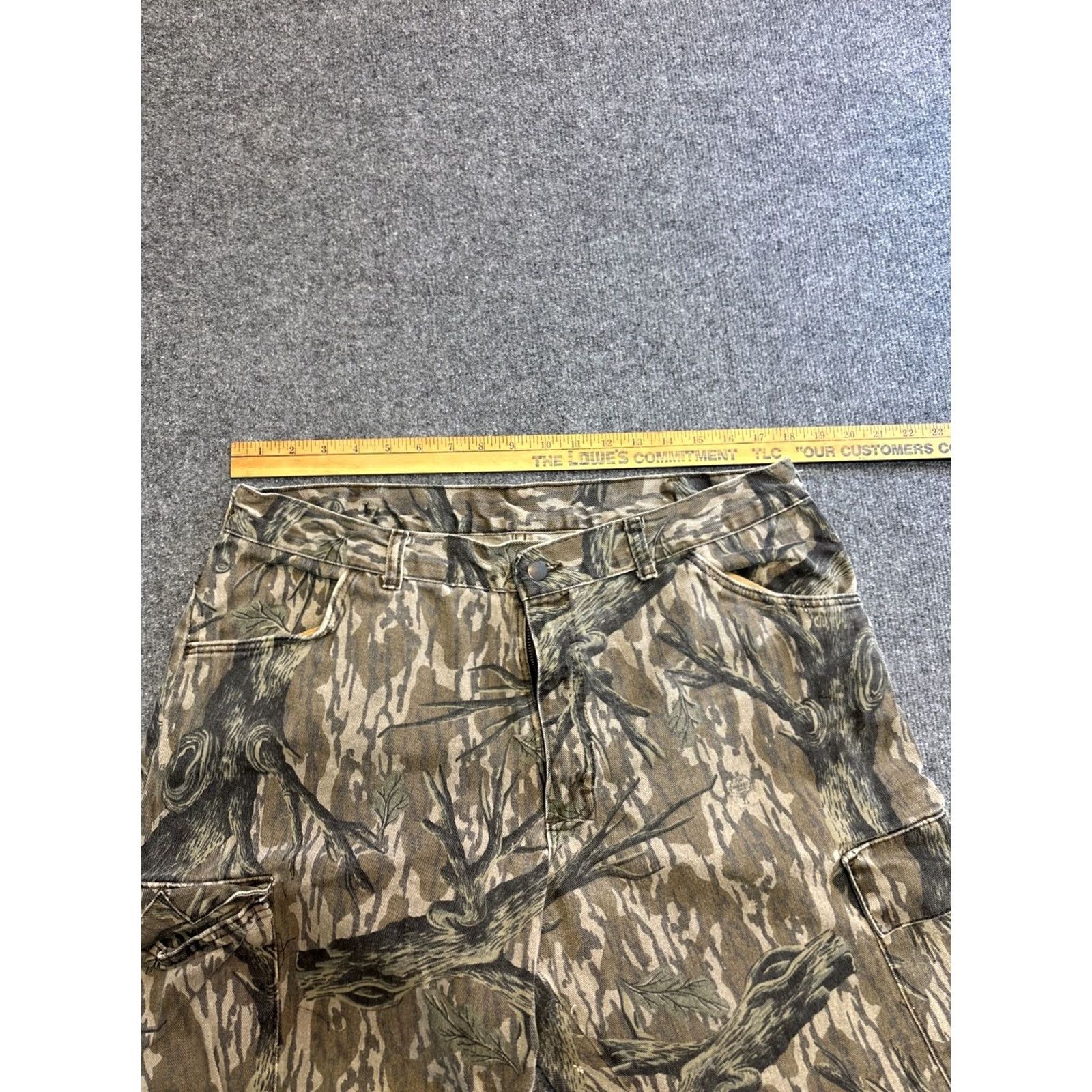 Bark VINTAGE Trebark USA Made Men’s L Tree Bark Camo Cargo Pants Brown Cargo Pocket Straight Leg 80s 90s Mens Size US 33 - 4 Thumbnail