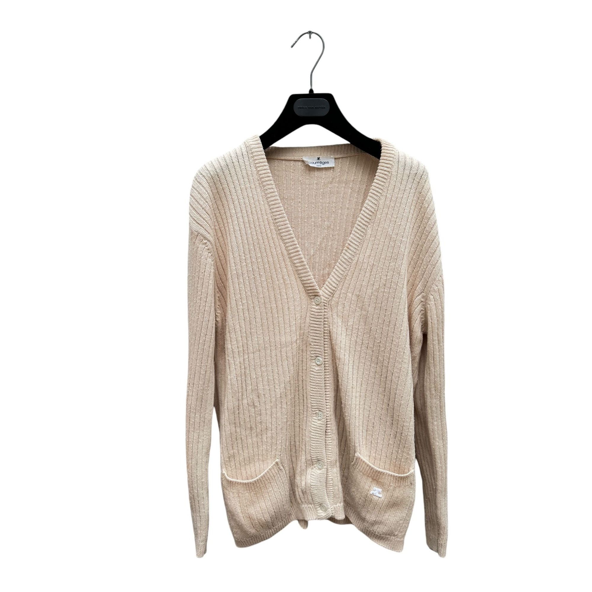 Courreges Vintage Beige Dralon Cardigan Size M / US 6-8 / IT 42-44 - 1 Thumbnail