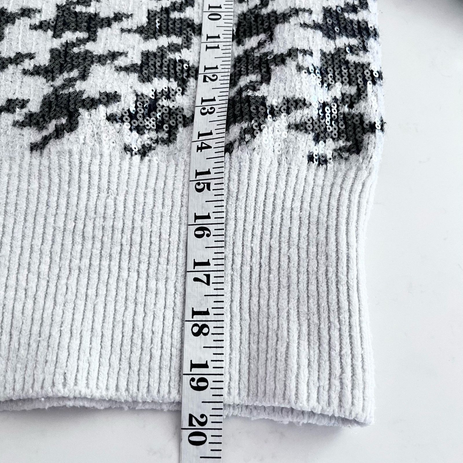 Zara Zara white black sequence bow knit sweater size M Size M / US 6-8 / IT 42-44 - 6 Thumbnail