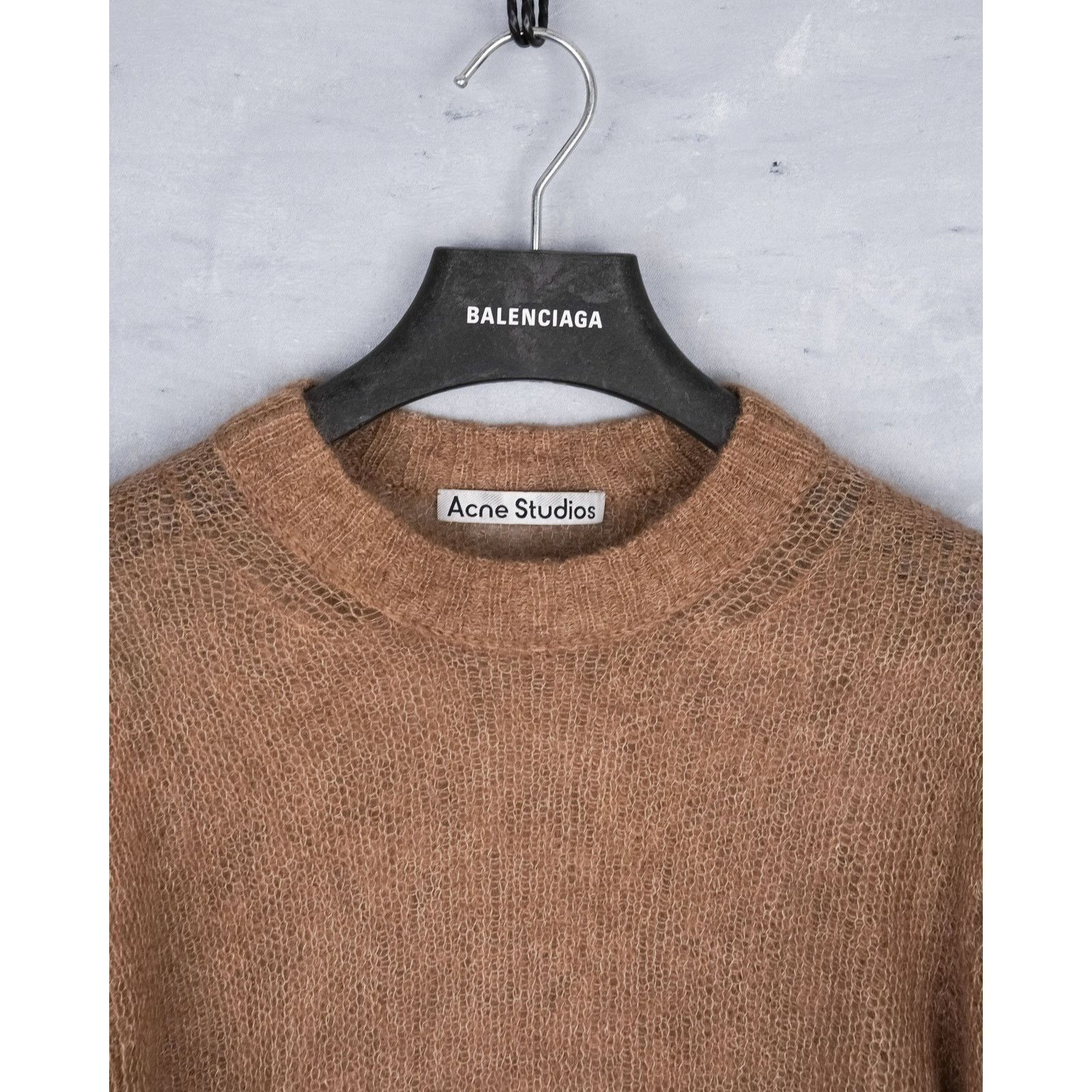Acne Studios Acne studios mesh mohair wool knit brown crewneck sweater Size US M / EU 48-50 / 2 - 4 Thumbnail