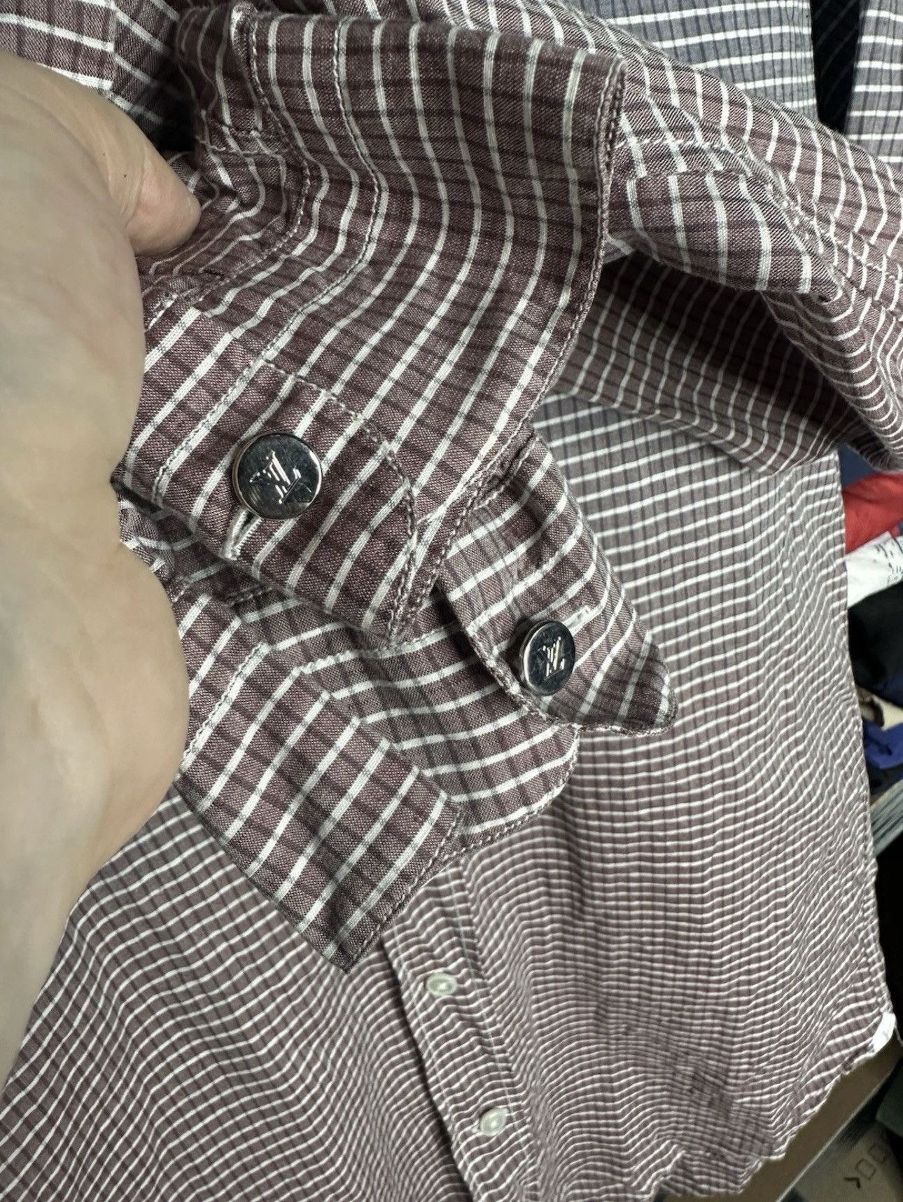 Louis Vuitton Louis Vuitton Gradient Check Shirt Long Sleeve Button Up Size US M / EU 48-50 / 2 - 6 Thumbnail