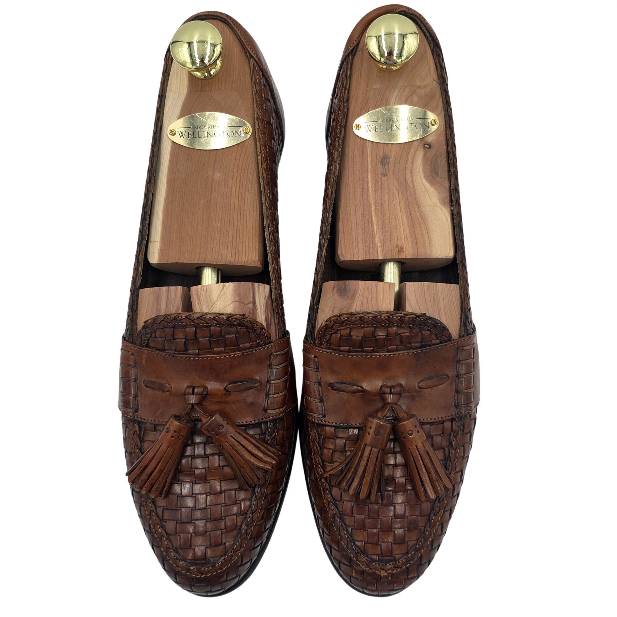Bragano Vintage Bragano Cole Haan Brown Leather Woven Tassel Loafers Size US 9 / EU 42 - 7 Thumbnail