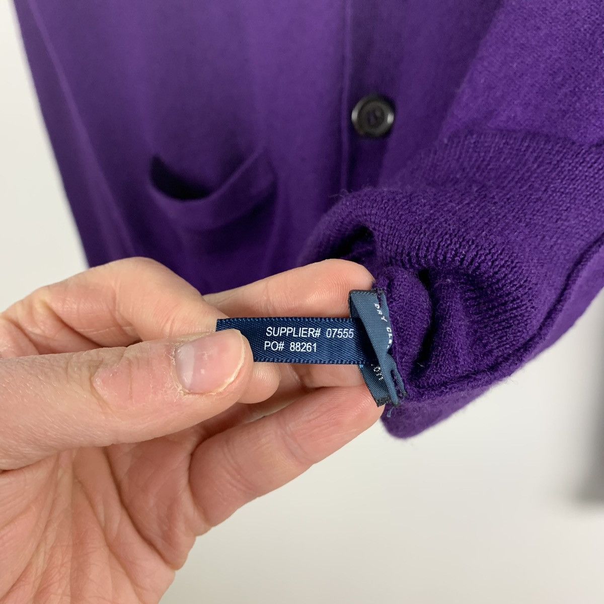 Polo Ralph Lauren Vintage Polo Ralph Lauren Merino Wool Cardigan Purple 90's Size US L / EU 52-54 / 3 - 10 Thumbnail