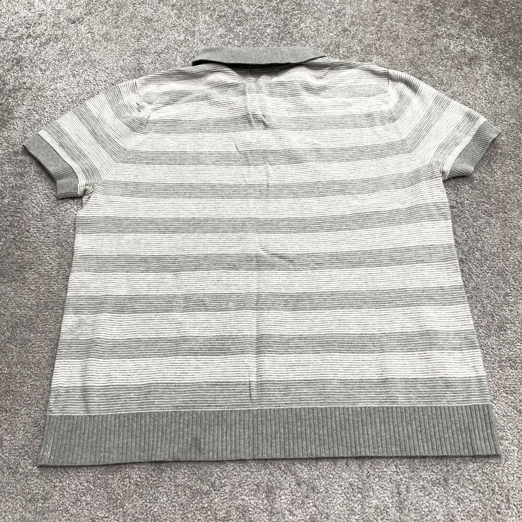 Vintage Goodfellow Polo Shirt Mens L Gray White Striped Cotton Knit Casual Top Size US L / EU 52-54 / 3 - 2 Thumbnail