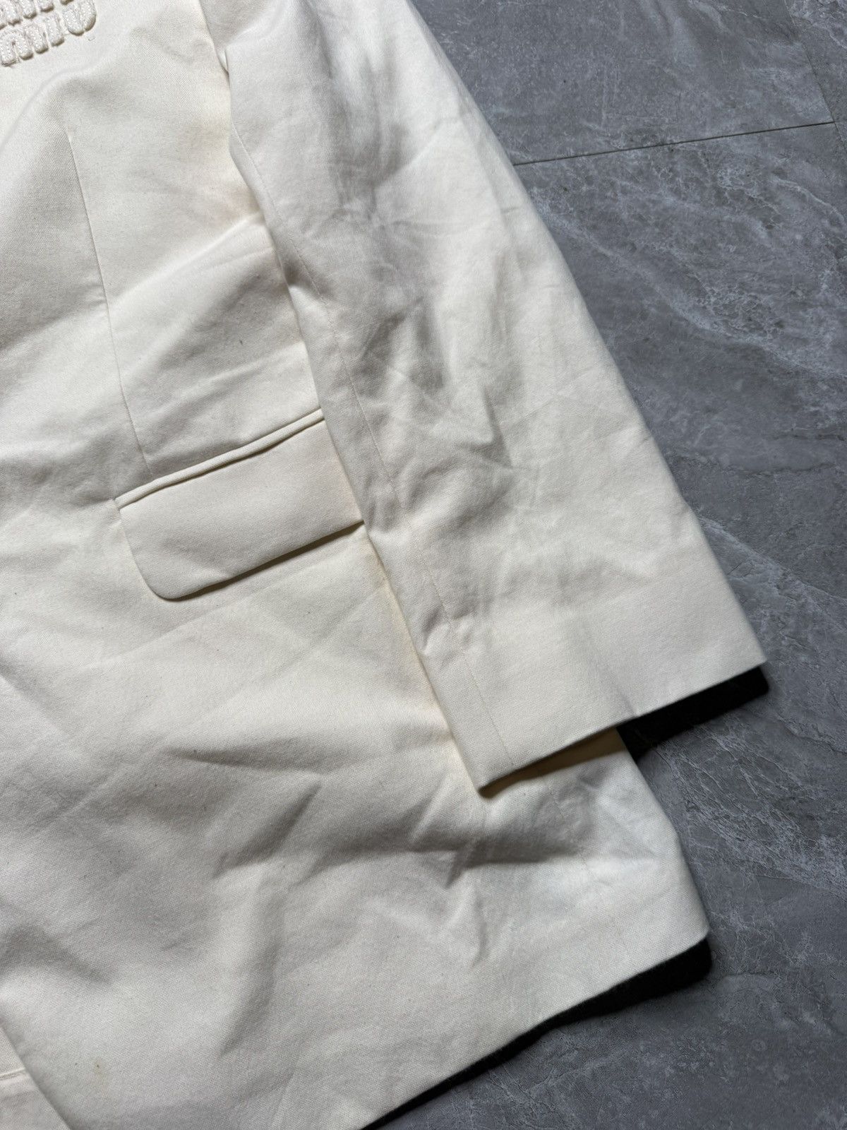 Miu Miu Miu-miu Single Breasted Canvas Logo Jacket Size XS / US 0-2 / IT 36-38 - 6 Thumbnail