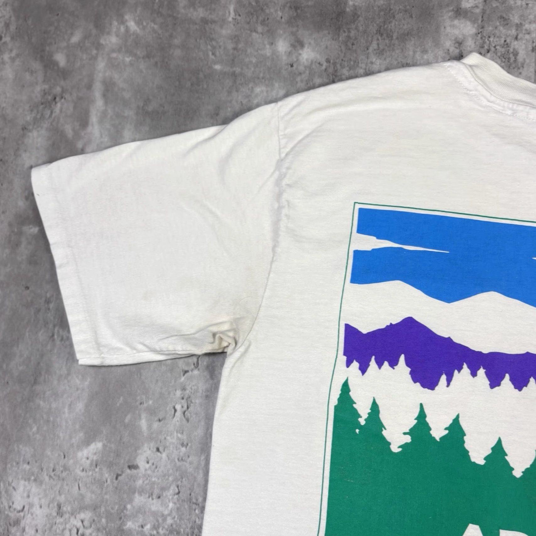 Vintage VINTAGE Mosey Wood T-Shirt Adult Large White 90s Short Sleeve Crew Neck Preshrunk Cotton Regular Size US L / EU 52-54 / 3 - 7 Thumbnail