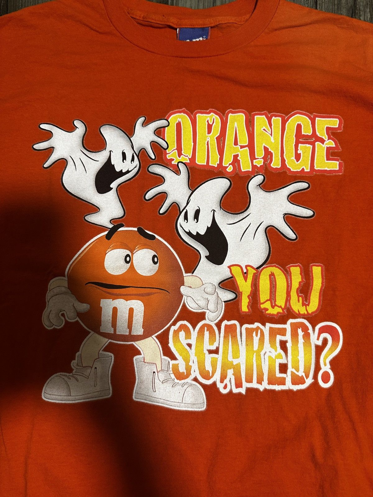 Vintage Vintage 90s Orange M&M’s Tee Size US XL / EU 56 / 4 - 2 Thumbnail
