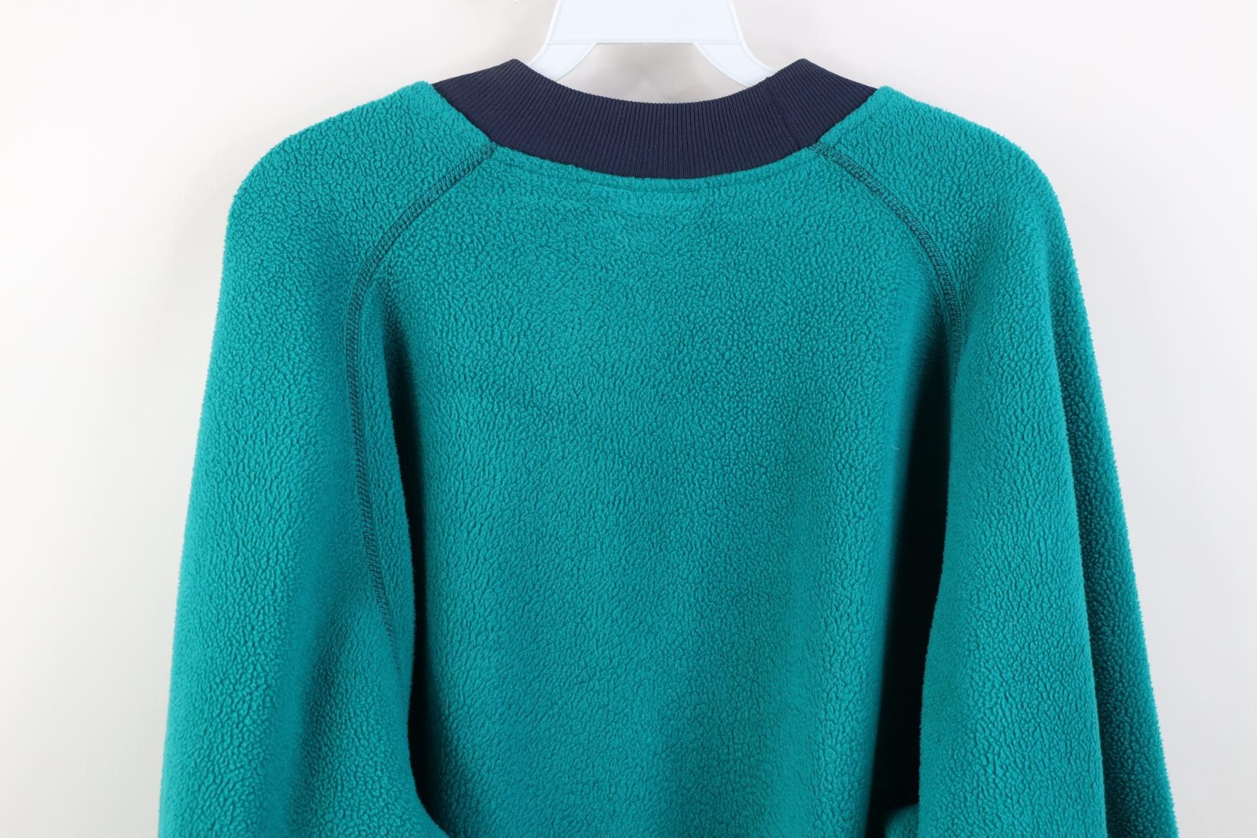 Lands' End Vintage 90s Lands End Ringer Fleece Sweatshirt Teal USA Size US M / EU 48-50 / 2 - 13 Thumbnail