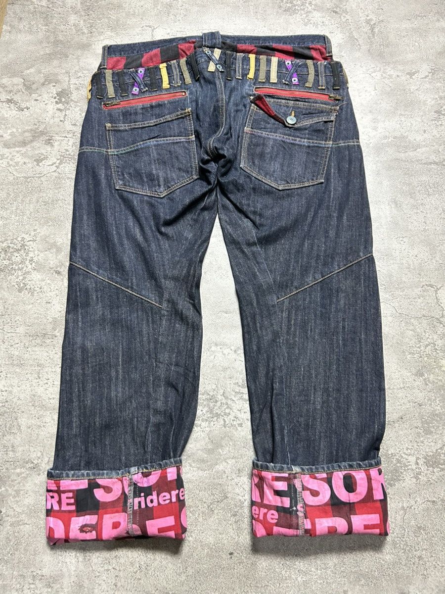 Japanese Brand Sorridere Double Waist Big Logo Denim Jeans Kapital Style Size US 36 / EU 52 - 8 Thumbnail
