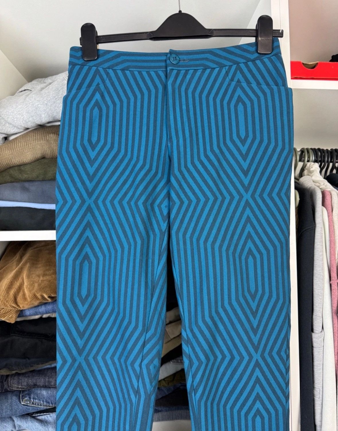 Issey Miyake Issey Miyake Women's Geometric Print Pants Trousers Size 3 Size 27" / US 4 / IT 40 - 2 Thumbnail