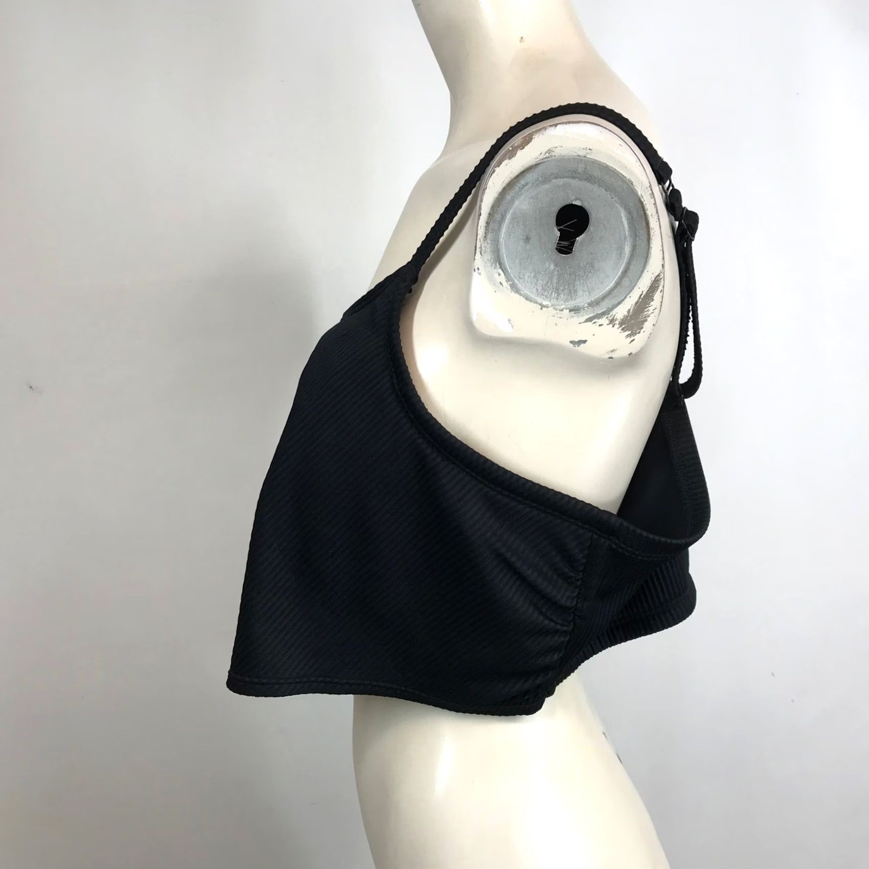 Vintage Cacique Black Ribbed Knot Front Bikini Tankini Swim Top Women 20 Size 3XL / US 20-22 - 4 Thumbnail