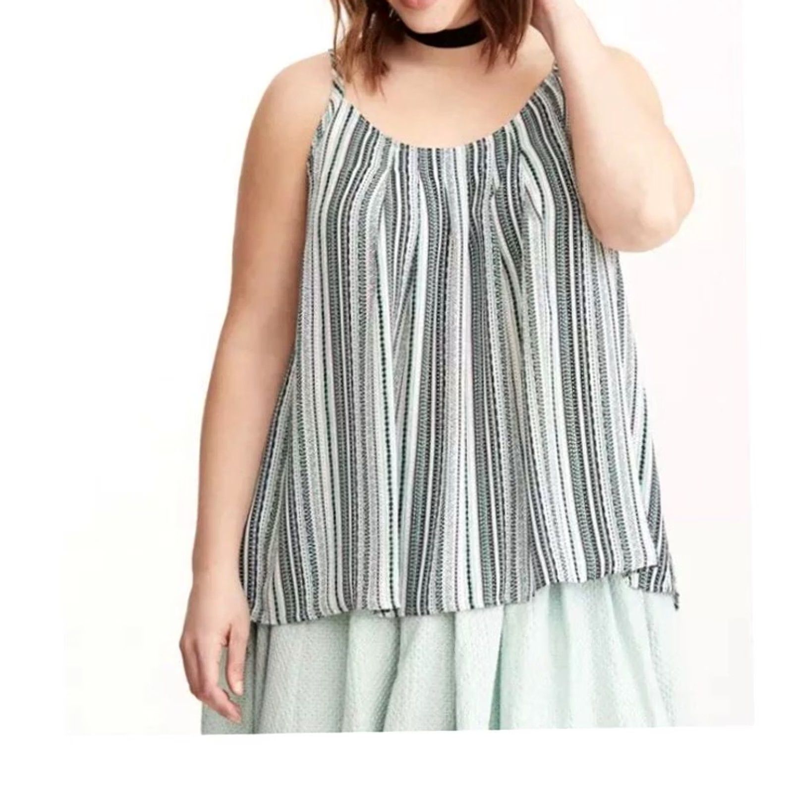 Torrid Torrid Stripes Georgette Swing Tank Cami Sleeveless Lightweight Plus 2X Multicolor Women’s Size 2X Women’s Size XXL / US 16-18 / IT 52-54 - 7 Thumbnail