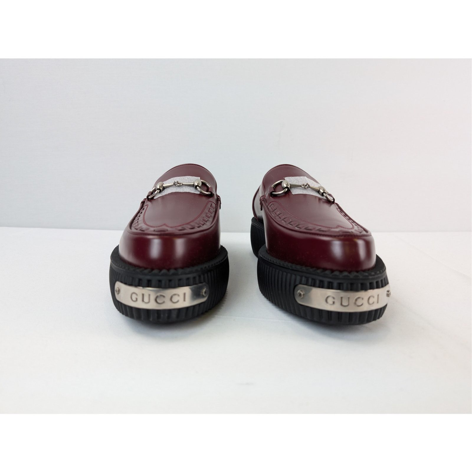 Gucci o1rshd1 Horsebit Creeper Loafer in Rosso Ancora Red leather Size US 11.5 / EU 44-45 - 9 Thumbnail