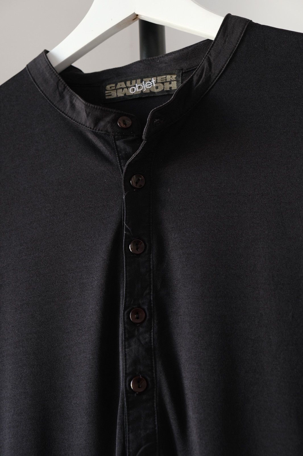 Jean Paul Gaultier Jean-Paul GAULTIER Objet Early 00s Black Button Up T-Shirt Size US L / EU 52-54 / 3 - 4 Thumbnail