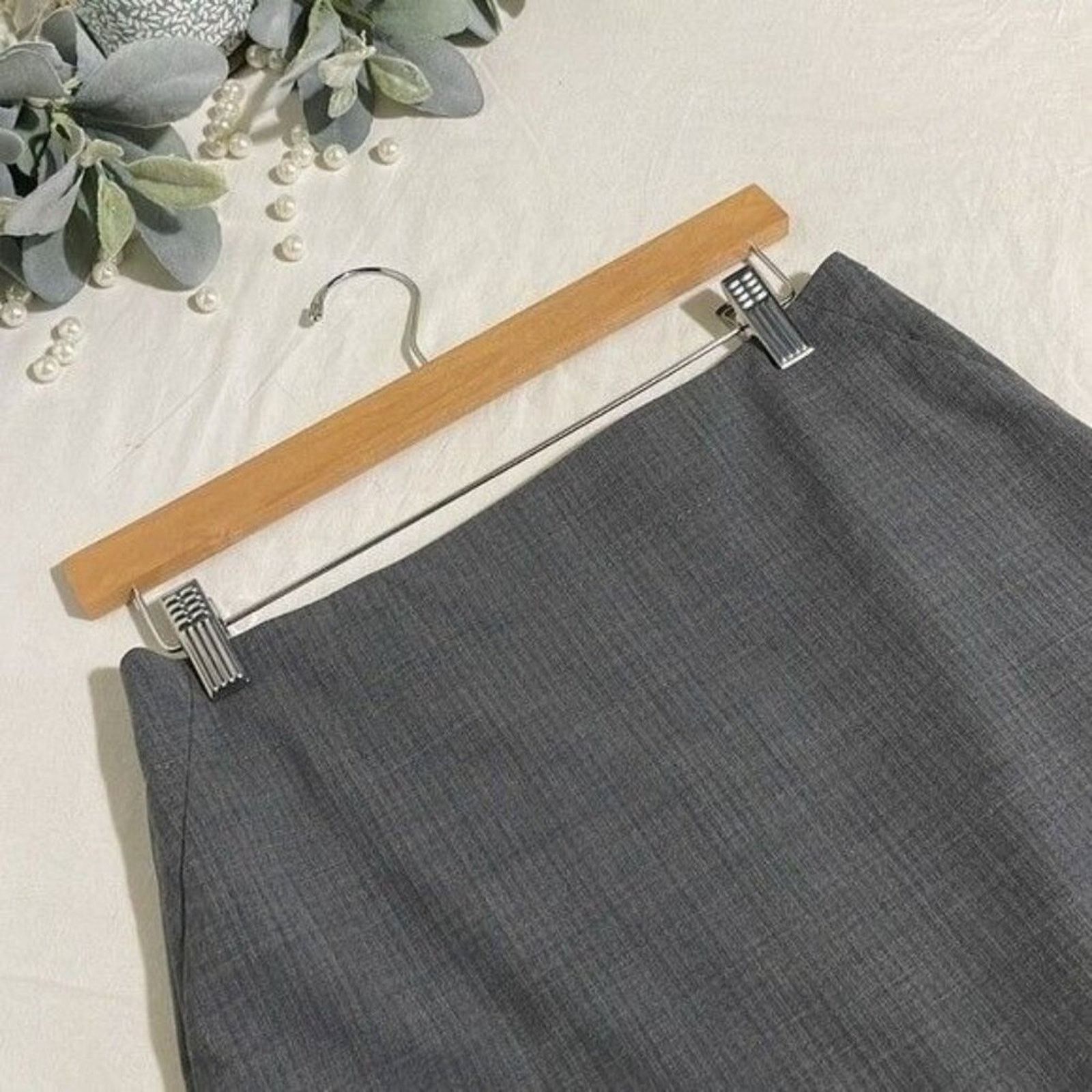 Banana Republic Banana Republic Skirt Women's Size 4 Wool Blend Grey Pencil Size 29" - 3 Thumbnail