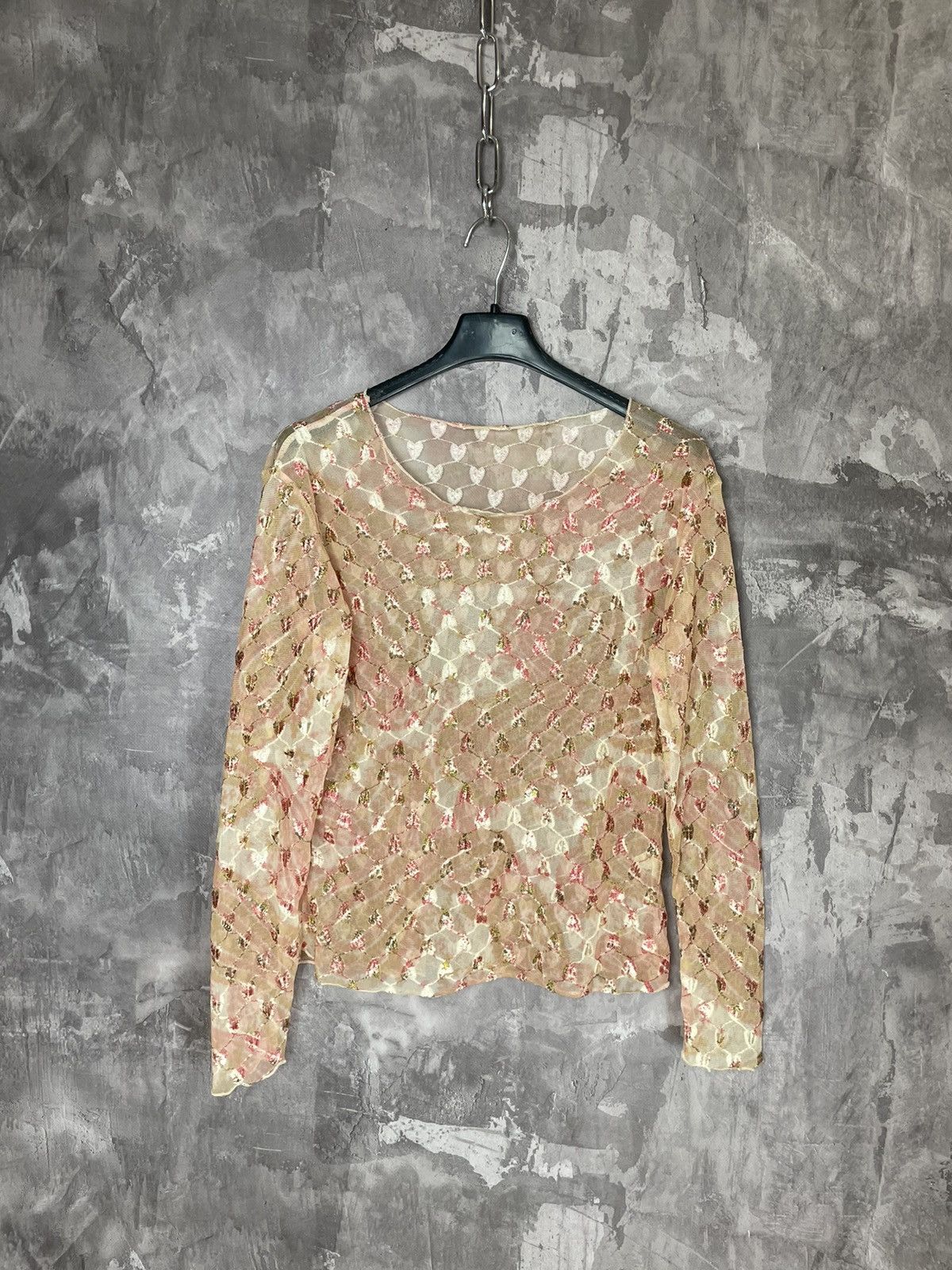 Jean Paul Gaultier × Vintage Vintage Mesh Japanese Brand Knit Long Sleeve Gaultier Style Size M / US 6-8 / IT 42-44 - 1 Thumbnail