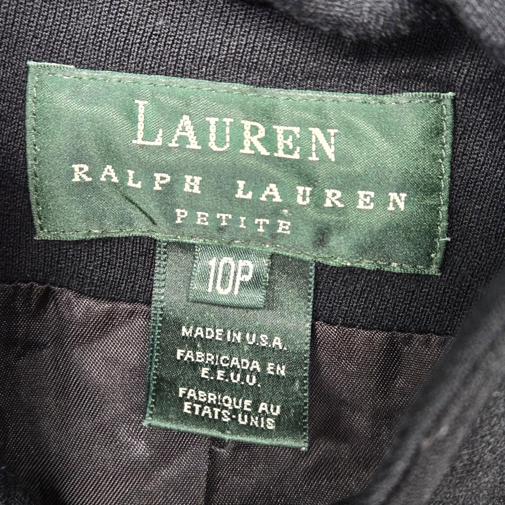 Ralph Lauren VINTAGE Lauren Ralph Lauren Blazer Womens 10P Black Five-Button 100% Wool Jacket Size L / US 10 / IT 46 - 4 Thumbnail