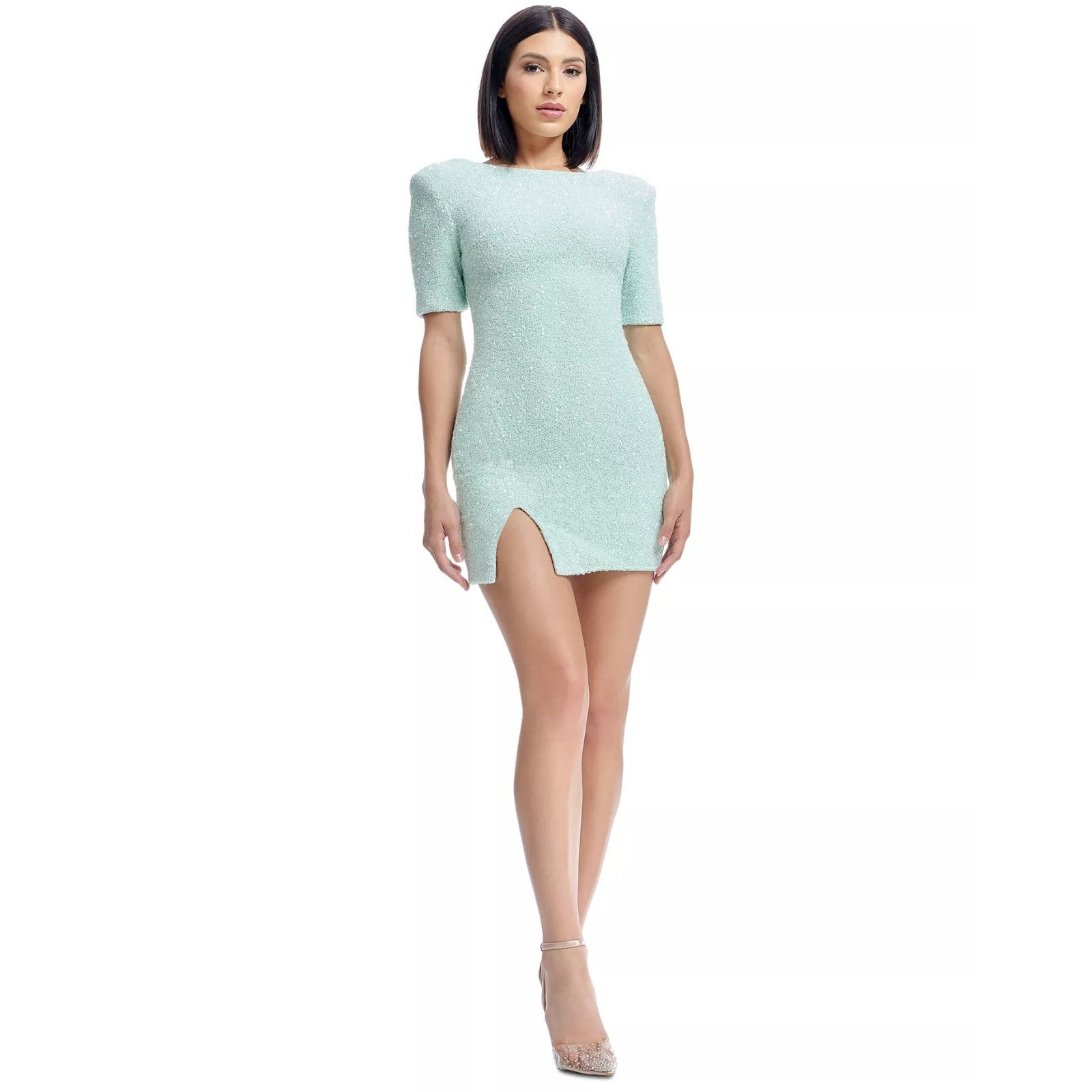 Dress the Population Dress The Population Maddox Short Sleeve Mini Sheath - Sage, Size XL / US 12-14 / IT 48-50 - 3 Thumbnail