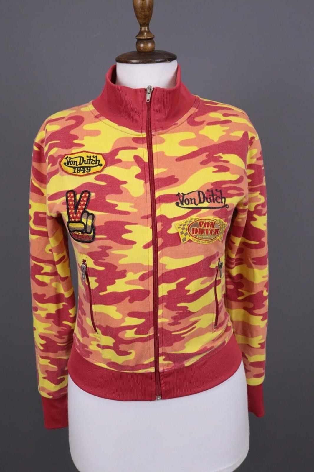 Von Dutch Von Dutch Orange Camouflage Jumper Cropped Sweater Size M Size M / US 6-8 / IT 42-44 - 1 Thumbnail