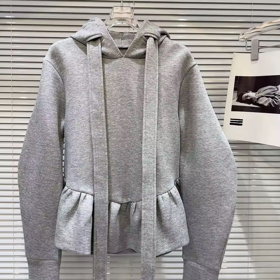 Other Designer Bandage Ruffles Gray Cute Sweatshirt Hoodie Size M / US 6-8 / IT 42-44 - 7 Thumbnail