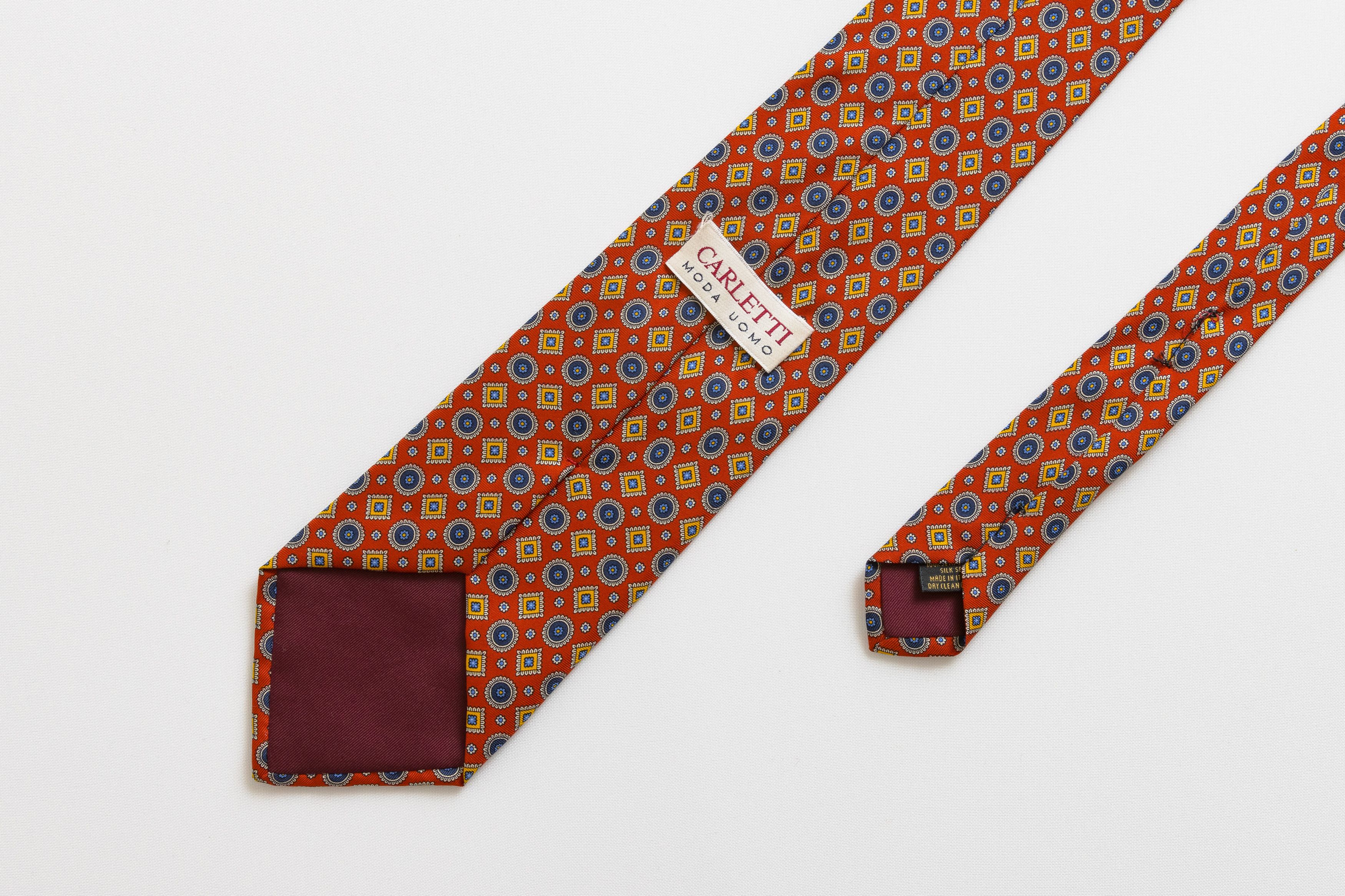 Vintage Carletti Handmade in Italy Tie abstract pattern necktie 08 Size ONE SIZE - 3 Thumbnail