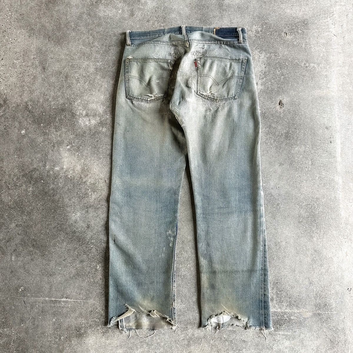 Levi's 70s Vintage Levis BORO THRASHED 501 66 Early Repair Denim Size US 33 - 5 Thumbnail