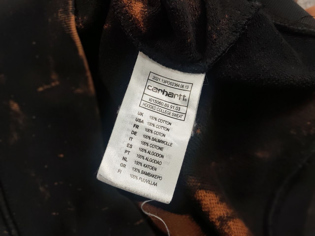 Carhartt Carhartt Tie-dye Black Logo college Hooded Sweat Vintage Size US M / EU 48-50 / 2 - 18 Thumbnail