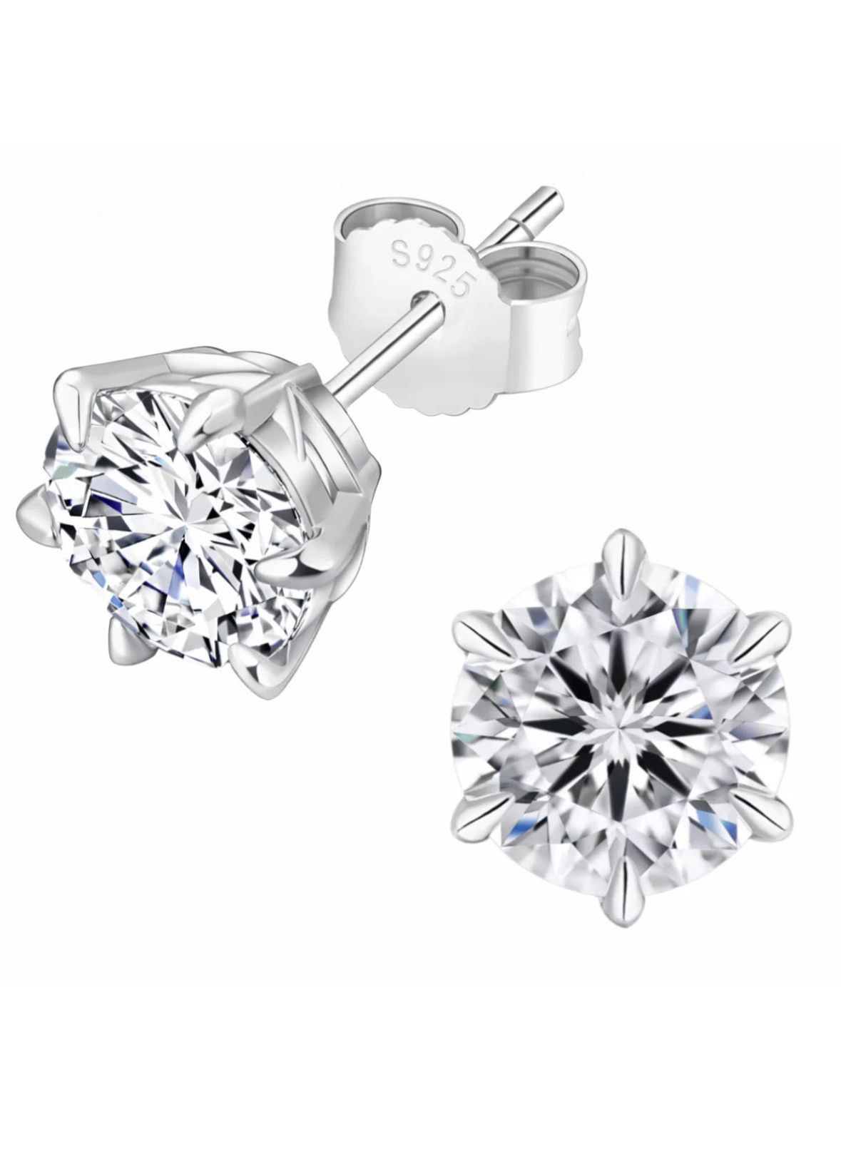 Other Moissanite Silver Wedding earrings and passes diamond tester Size ONE SIZE - 1 Preview
