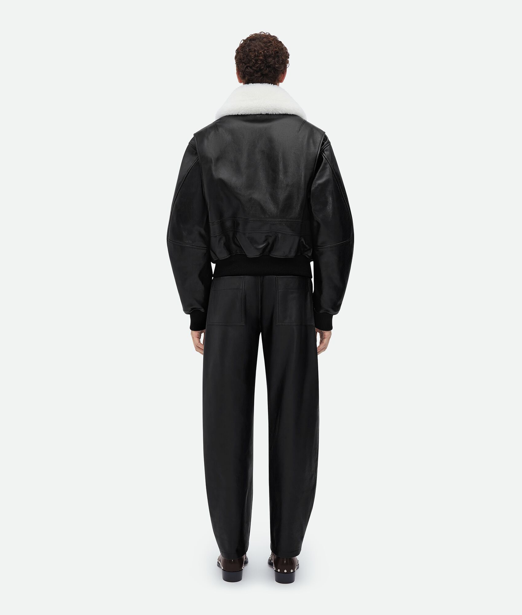 Bottega Veneta o1n1vont1224 Shearling Collar Leather Jacket in Black Size US M / EU 48-50 / 2 - 3 Thumbnail