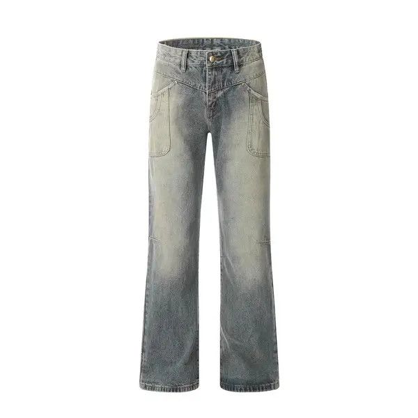 VIBE Men's American loose casual distressed straight washed jeans Size US 32 / EU 48 - 1 Thumbnail