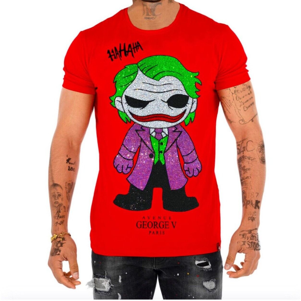 Designer George V of Paris authentic designer Joker red T-shirt Size US XXL / EU 58 / 5 - 1 Preview